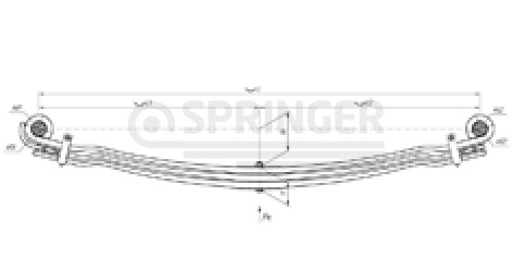 Front leaf-spring for MAN TGA,TGS 3 leaves