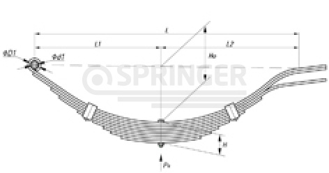 Rear leaf-spring for a trailer AL-KO 9 leaves