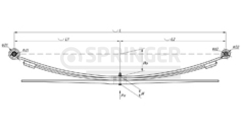 Rear leaf-spring for Mercedes Sprinter 408-416 3 leaves
