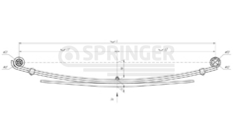 Rear leaf-spring for Isuzu NLR 85 3 leaves