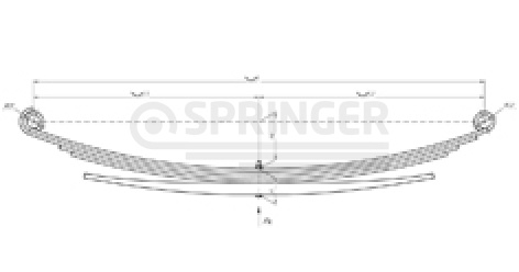 Rear leaf-spring for MAZ 4370 5 leaves