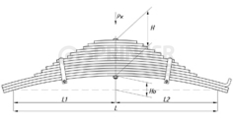 Rear leaf-spring for BPW 14 leaves
