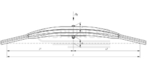 Rear leaf-spring for BPW 3 leaves