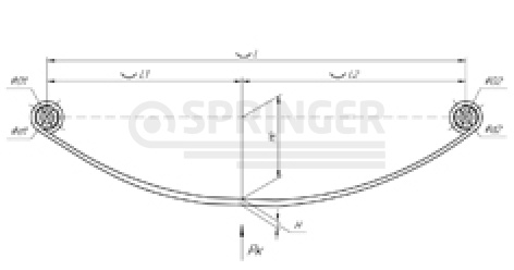 Rear leaf-spring for a trailer Spartak 1 leaf