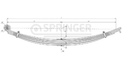 Front leaf-spring for MAZ 6312, 6501B9 4 leaves