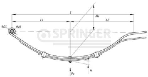 Rear leaf-spring for a trailer AL-KO 3 leaves