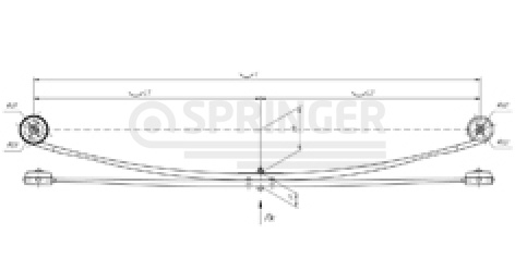 Rear leaf-spring for Ford Transit 2 leaves