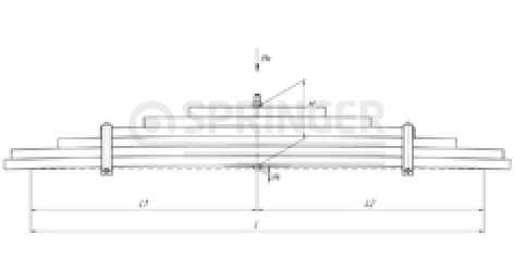 Rear leaf-spring for DAF XF 105, XF 95 6 leaves