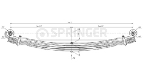 Front leaf-spring for MAN TGA, TGS, TGX 4 leaves