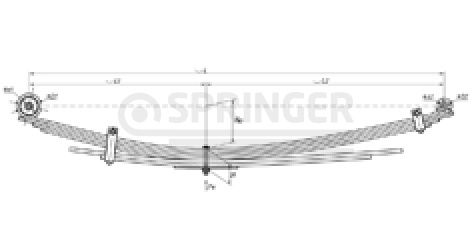 Rear leaf-spring for Hyundai Porter 2 7 leaves