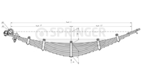 Rear leaf-spring for ZIL 130, 4502, 555 16 leaves