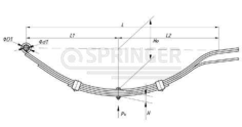 Rear leaf-spring for a trailer AL-KO 4 leaves