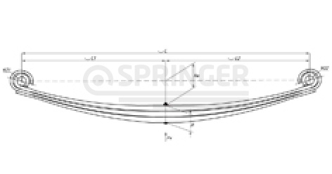 Front leaf-spring for TONAR 45253 3 leaves