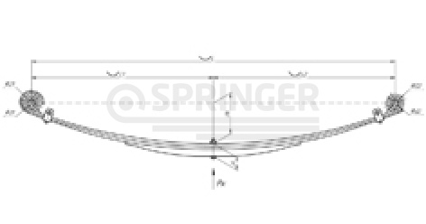 Rear leaf-spring for UAZ 2206, 3303, 3909 3 leaves