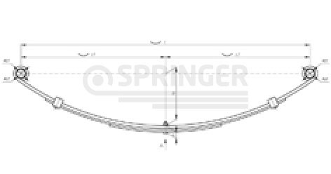 Rear leaf-spring for a trailer Izhevsk 3 leaves