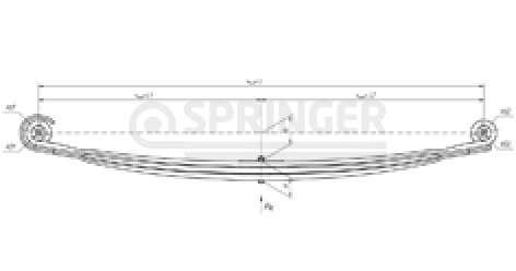 Front leaf-spring for Mercedes Actros 1823-1851, Actros 3331-3340, Actros 2031-2055 3 leaves