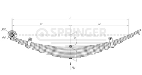 Front leaf-spring for a trailer 2PTS-4 887b 10 leaves