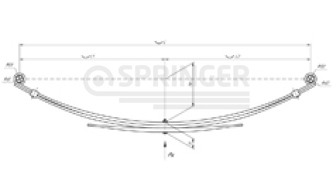 Rear leaf-spring for a trailer VIS 2349 3 leaves