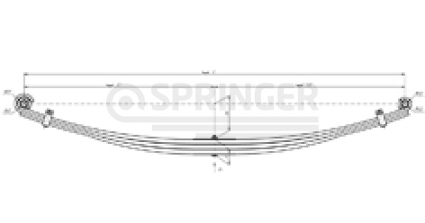 Rear leaf-spring for KAVZ 4238 3 leaves