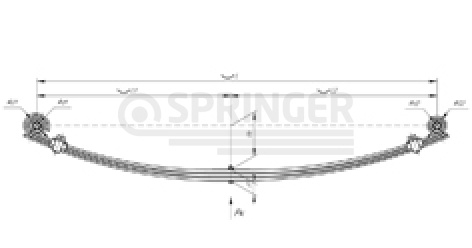 Rear leaf-spring for UAZ 3163 3 leaves