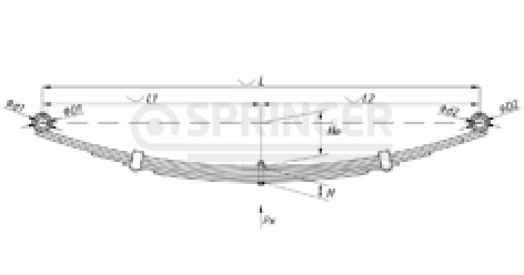 Front leaf-spring for BAW 1044 5 leaves
