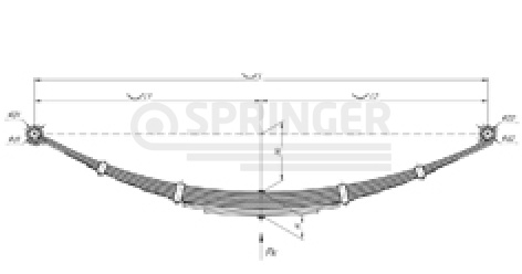 Rear leaf-spring for a trailer 27156 9 leaves