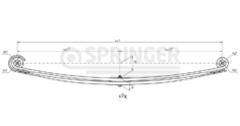 Front leaf-spring for Mercedes Actros 1831-1848, Actros 3331-3360, Actros 2031-2048 2 leaves
