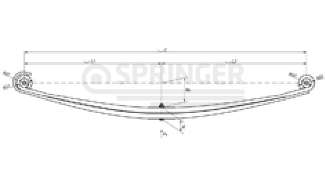 Front leaf-spring for Renault Premium 2, Magnum, Volvo FE 2 leaves