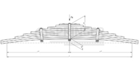 Rear leaf-spring for a trailer 96742 9 leaves