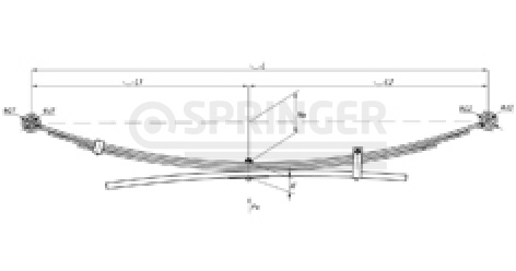 Rear leaf-spring for Nissan Navara D40 4 leaves