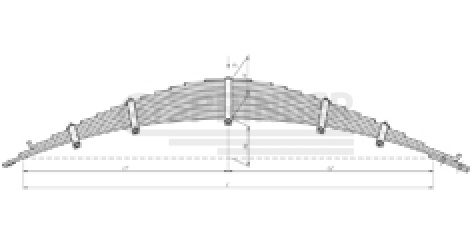 Rear leaf-spring for ZIL 4331 14 leaves