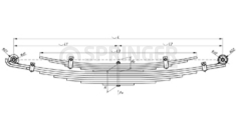 Rear leaf-spring for Isuzu NQR 71-75 12 leaves