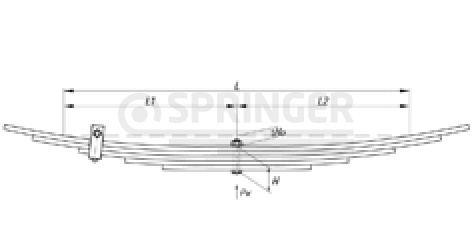 Rear leaf-spring for Isuzu NQR 71-75 5 leaves