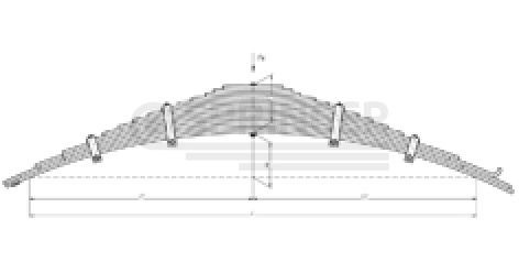 Front leaf-spring for MAZ 5337, 5433, 53371 15 leaves