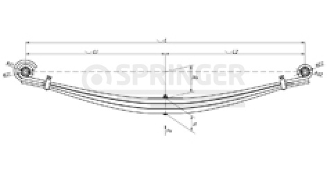 Front leaf-spring for TONAR 6428 3 leaves