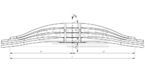 Rear leaf-spring for Renault Kerax 4 leaves
