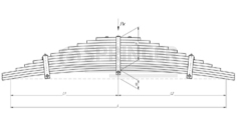 Rear leaf-spring for a trailer 9385 13 leaves