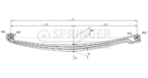 Rear leaf-spring for Iveco Daily 50C11-50C21, Daily 50C80 3 leaves
