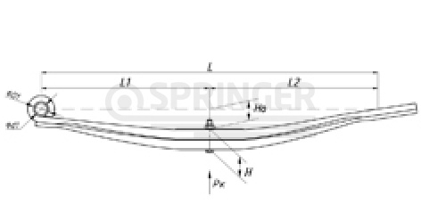 Rear leaf-spring for a trailer SevZapSpecMach 2 leaves