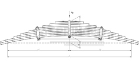 Rear leaf-spring for URAL 4320, 55571, 532361 9 leaves