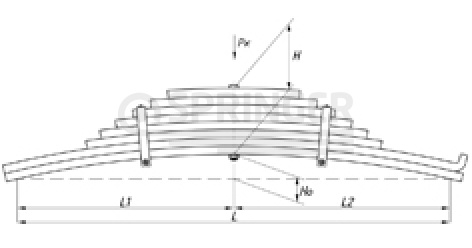 Rear leaf-spring for BPW 8 leaves