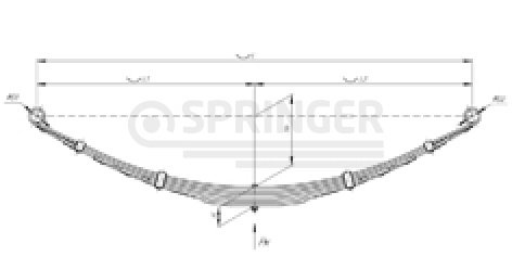 Rear leaf-spring for a trailer mагас 8 leaves