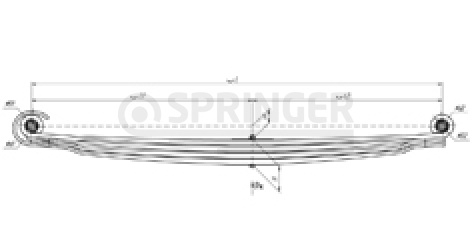 Front leaf-spring for Mercedes Actros 3331-3355, Actros 2031-2048 4 leaves
