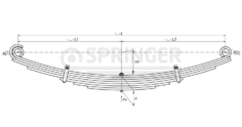 Rear leaf-spring for Mercedes 814 7 leaves