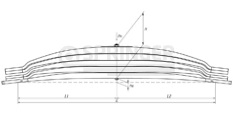 Rear leaf-spring for Mercedes Actros 3331-3360, Actros 4140-4151 5 leaves