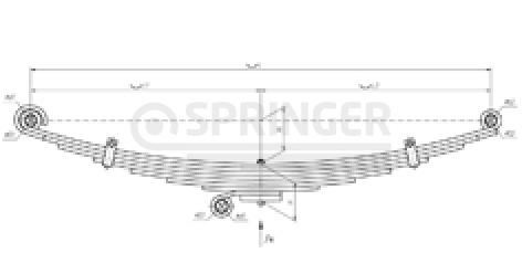 Front leaf-spring for Hyundai HD 120 9 leaves (left)