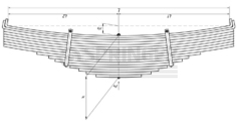 Rear leaf-spring for TONAR 24146 18 leaves