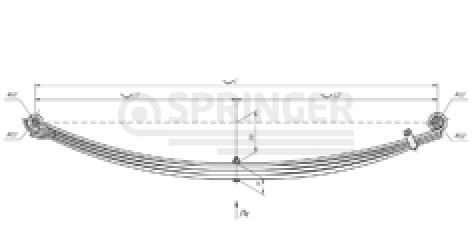 Front leaf-spring for PAZ Vector, GAZon Next 4 leaves