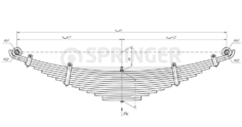 Front leaf-spring for Shaanxi Delong E-3 14 leaves
