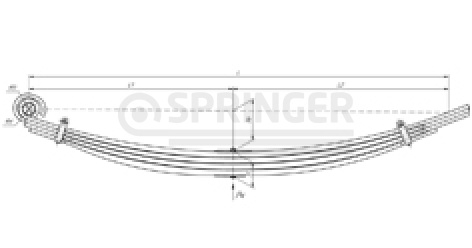 Rear leaf-spring for MAZ 5440, 5440B5, 6430A8 4 leaves
